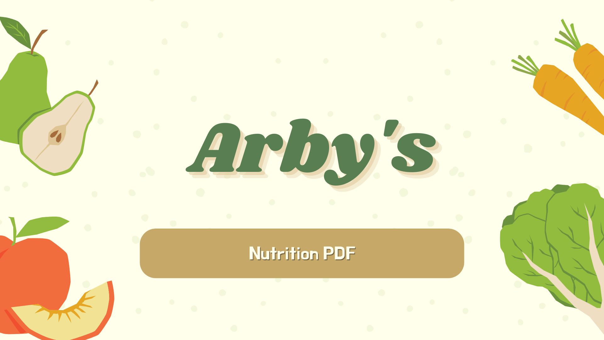 Arby’s Nutrition PDF