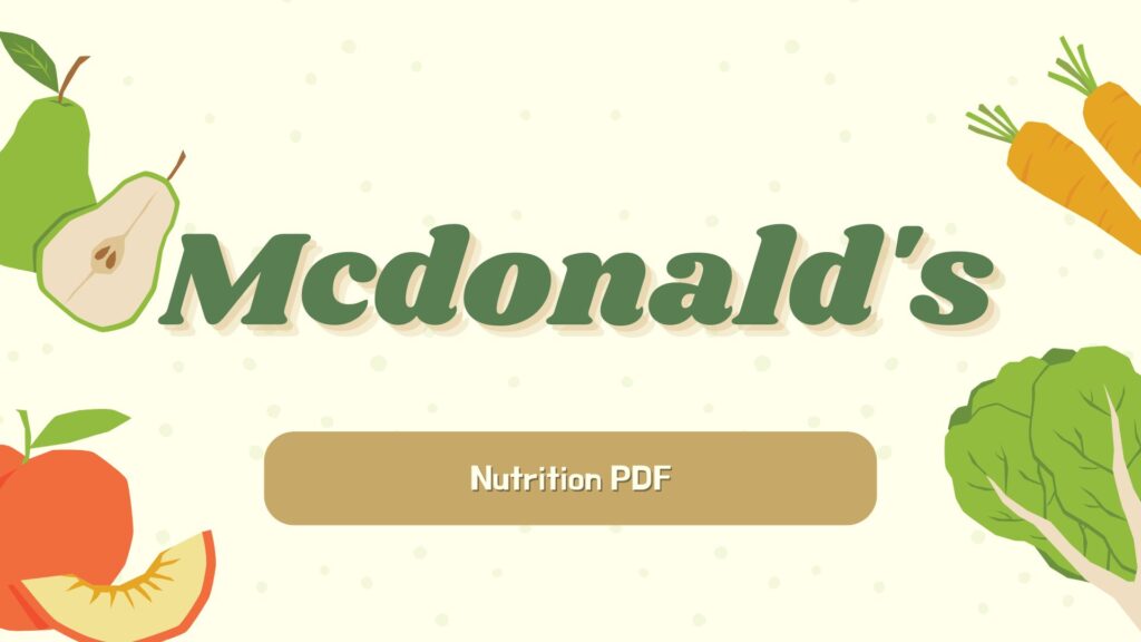 Mcdonald's Nutrition facts