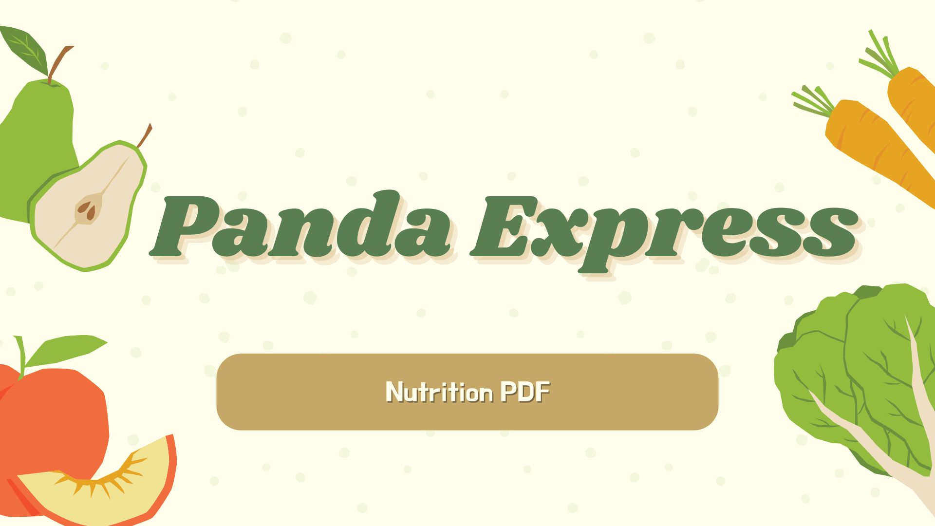 Panda Express Nutrition facts PDF